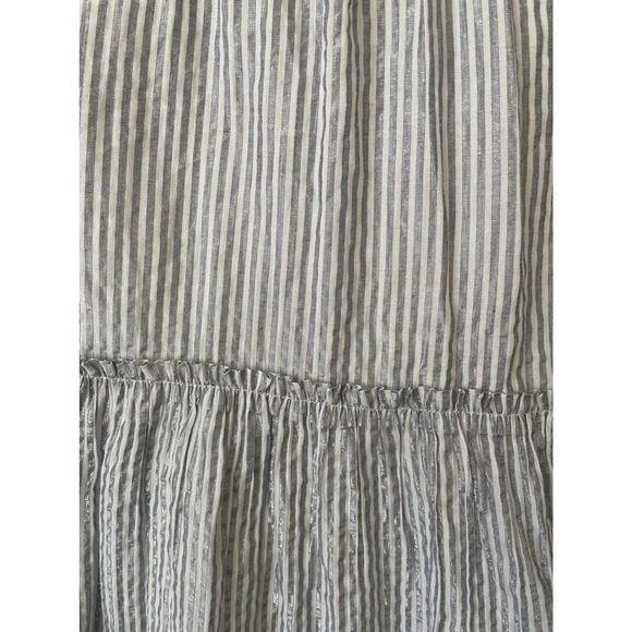Crewcuts Girl's Silver Metallic Striped Cotton Blend Poplin Dress • Size 14 🗣 - Picture 4 of 6